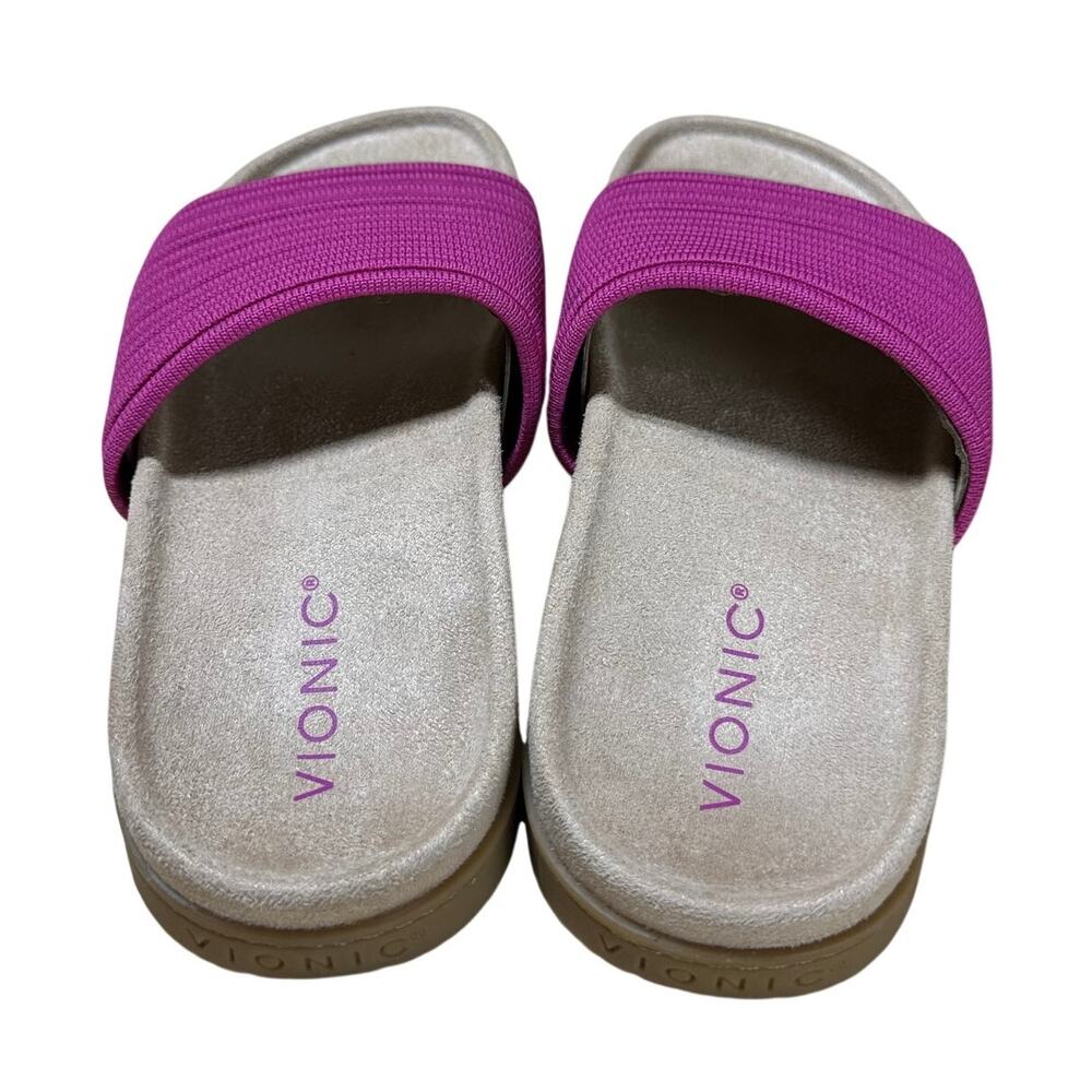 Vionic Evie Knit Slide Sandal Rose Violet Women's Size 6.5 New in Box Condition - Picture 3 of 7
